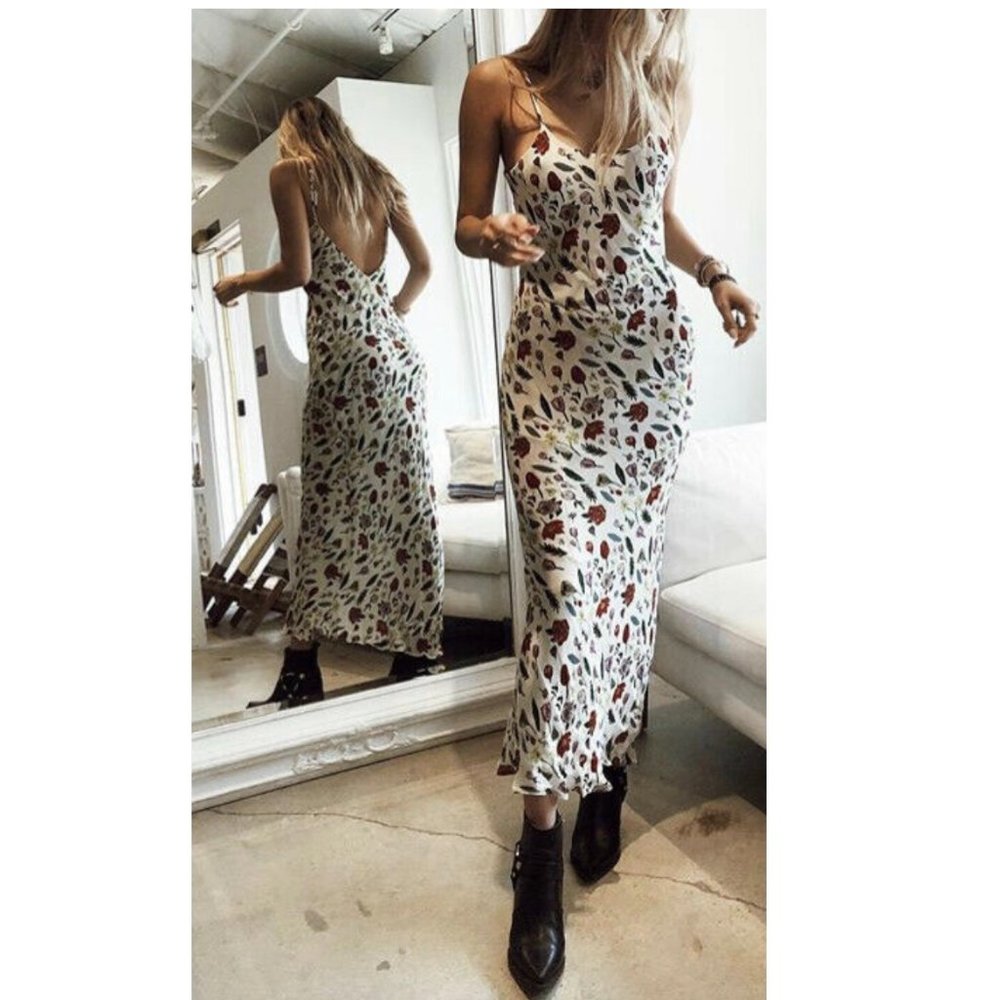 STONE COLD FOX Slinky Slip Dress in Fiore